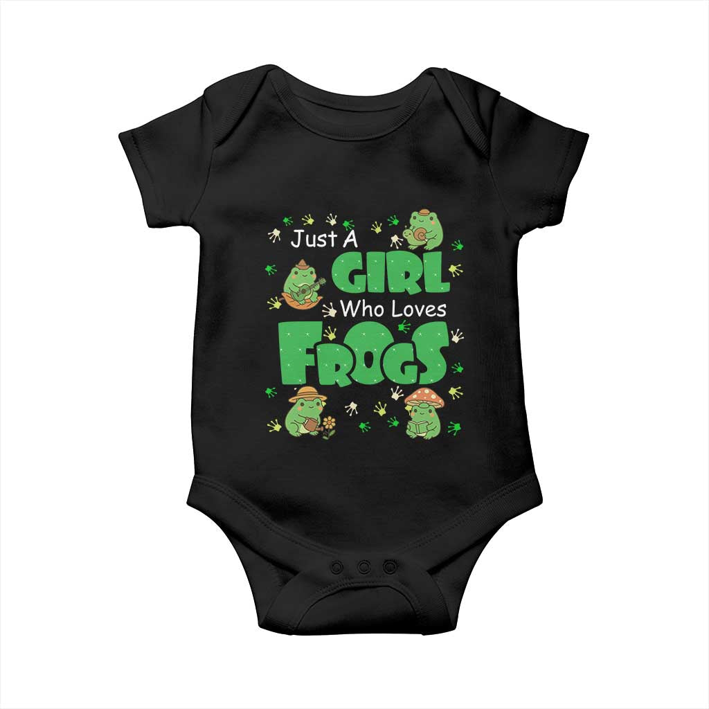 Just A Girl Who Loves Frogs Gift Baby Onesie TS12 Black Print Your Wear