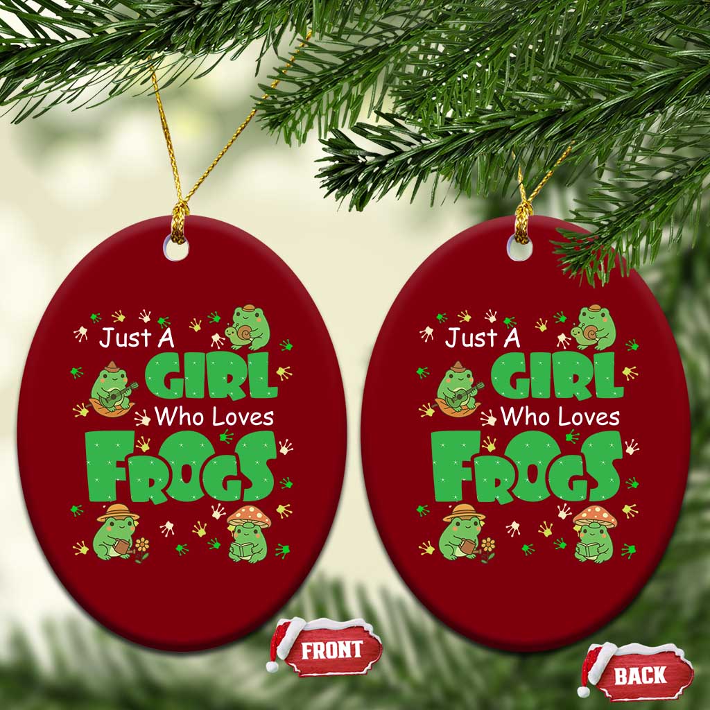 Just A Girl Who Loves Frogs Gift Ceramic Ornament TS12 Print Your Wear