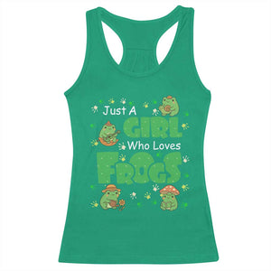 Just A Girl Who Loves Frogs Gift Racerback Tank Top TS12 Irish Green Print Your Wear