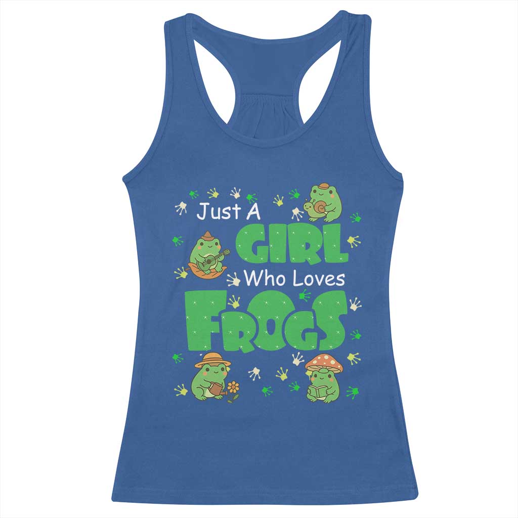 Just A Girl Who Loves Frogs Gift Racerback Tank Top TS12 Royal Blue Print Your Wear