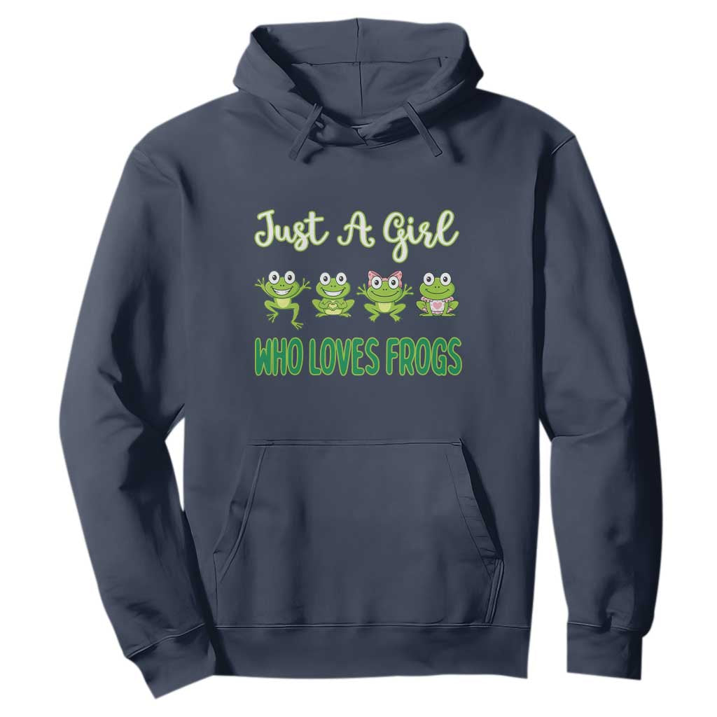 Just A Girl Who Loves Frogs Hoodie Frog Lover TS12 Navy Print Your Wear