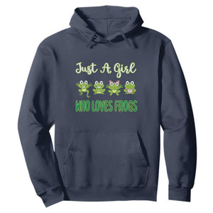 Just A Girl Who Loves Frogs Hoodie Frog Lover TS12 Navy Print Your Wear