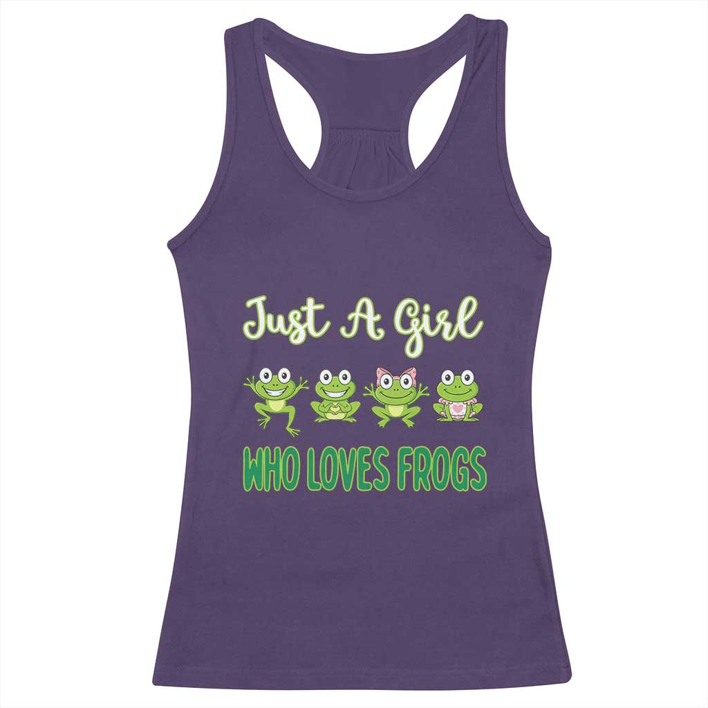 Just A Girl Who Loves Frogs Racerback Tank Top Frog Lover TS12 Purple Print Your Wear