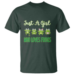 Just A Girl Who Loves Frogs T Shirt Frog Lover TS12 Dark Forest Green Print Your Wear