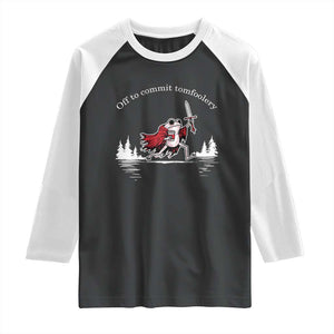 Off To Commit Tomfoolery Raglan Shirt Frog Coffee Lover Gift TS12 Black White Print Your Wear