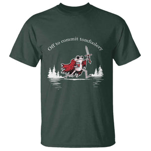 Off To Commit Tomfoolery T Shirt Frog Coffee Lover Gift TS12 Dark Forest Green Print Your Wear