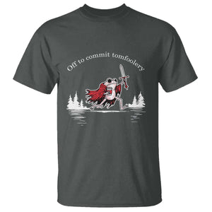 Off To Commit Tomfoolery T Shirt Frog Coffee Lover Gift TS12 Dark Heather Print Your Wear