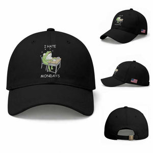 Funny Office Frog Baseball Cap I Hate Mondays TS12 Baseball Cap Universal Fit Black Print Your Wear