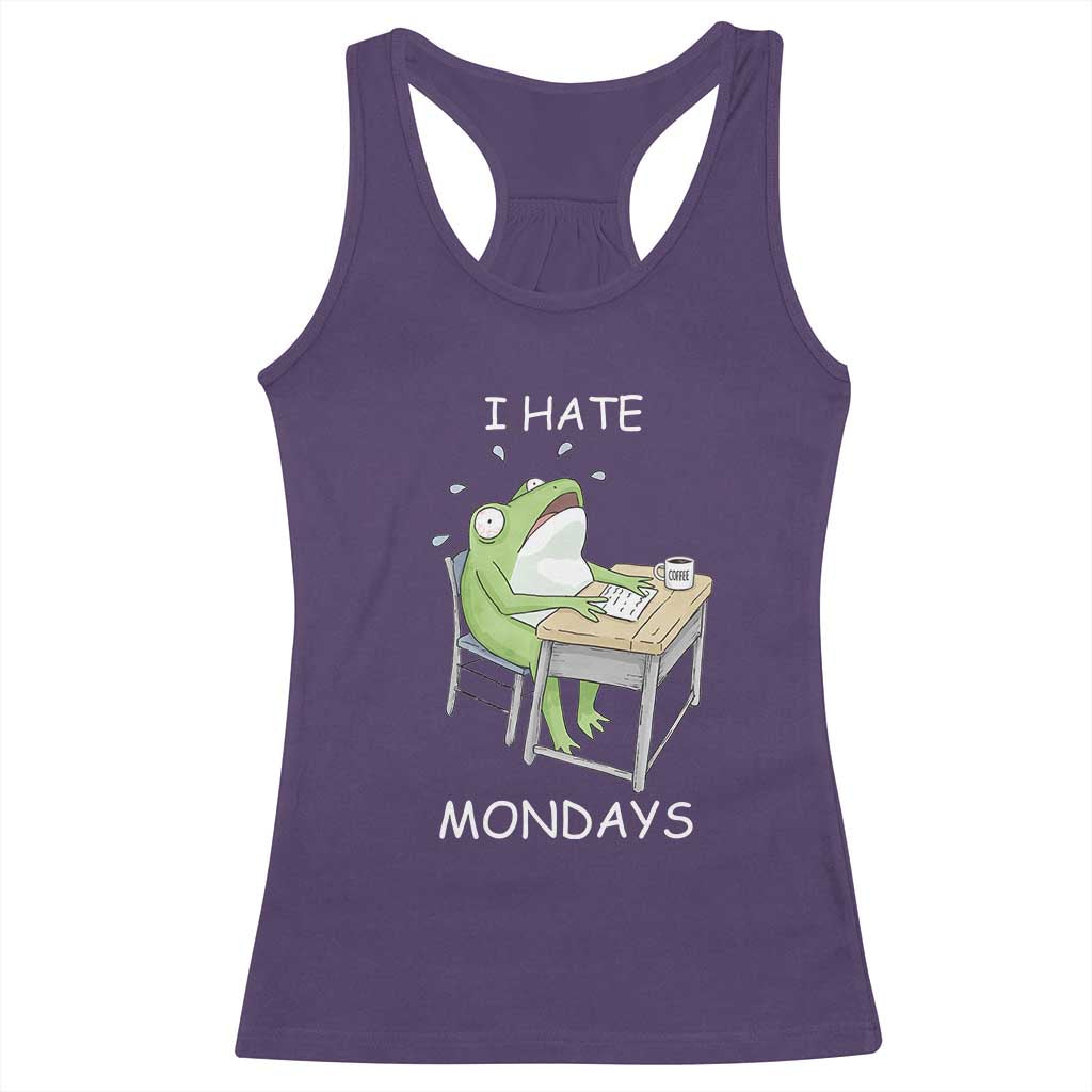 Funny Office Frog Racerback Tank Top I Hate Mondays TS12 Purple Print Your Wear