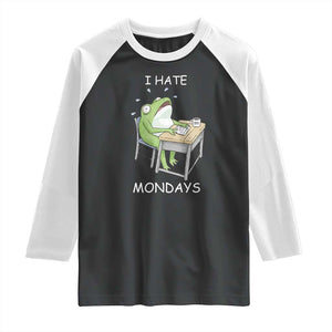 Funny Office Frog Raglan Shirt I Hate Mondays TS12 Black White Print Your Wear