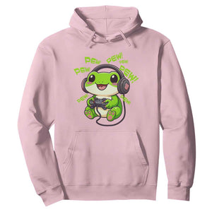 Funny Frog Playing Video Game Gift Hoodie TS12 Light Pink Print Your Wear