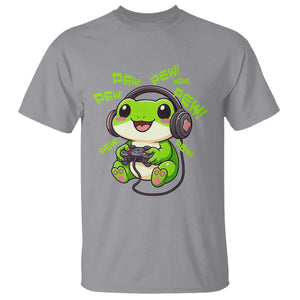 Funny Frog Playing Video Game Gift T Shirt TS12 Sport Gray Print Your Wear