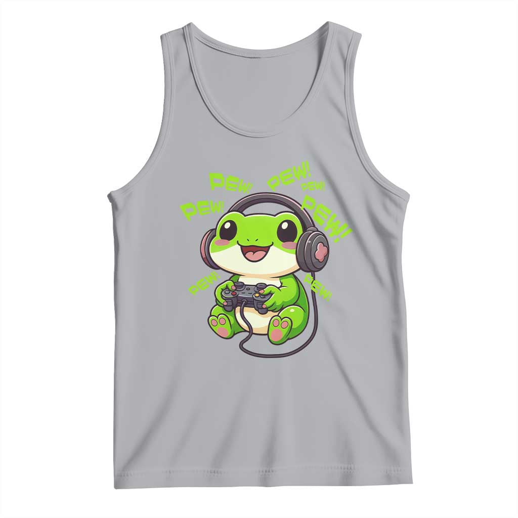 Funny Frog Playing Video Game Gift Tank Top TS12 Athletic Heather Print Your Wear