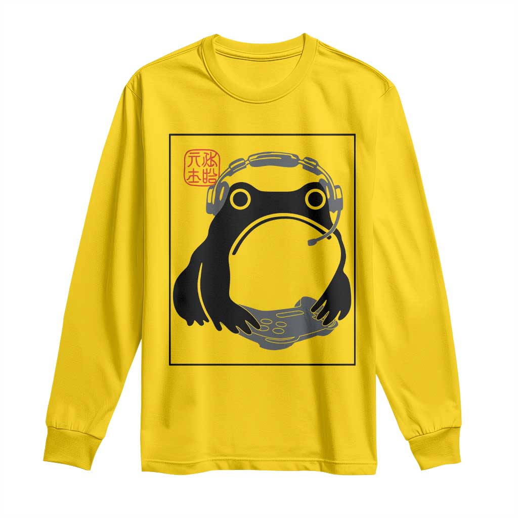 Grumpy Frog Gamer Japanese Ink Painting Long Sleeve Shirt TS12 Daisy Print Your Wear