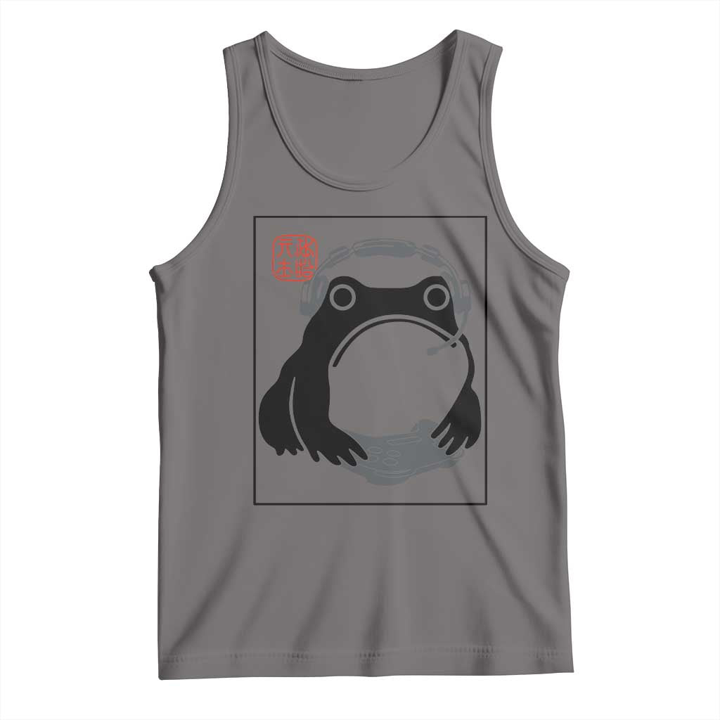 Grumpy Frog Gamer Japanese Ink Painting Tank Top TS12 Deep Heather Print Your Wear