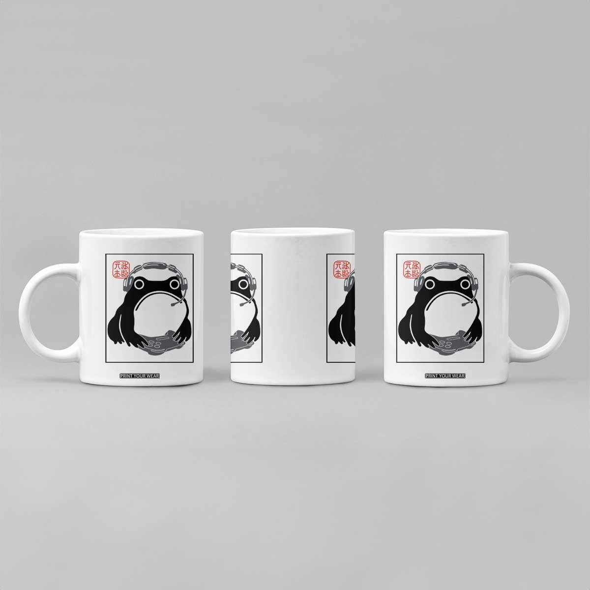 Grumpy Frog Gamer Japanese Ink Painting Coffee Mug TS12 Print Your Wear