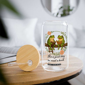 It Is A Good Day To Read A Book Glass Can Frog Book Lover TS12 Print Your Wear