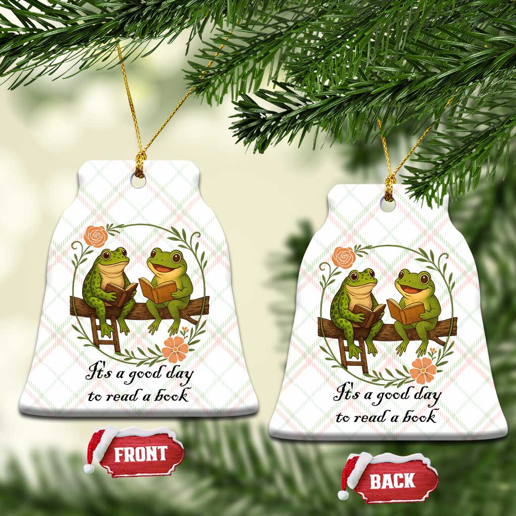 It Is A Good Day To Read A Book Ceramic Ornament Frog Book Lover TS12 Print Your Wear