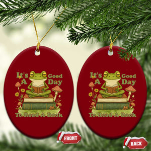 It Is A Good Day To Read A Book Ceramic Ornament Funny Frog Reading TS12 Print Your Wear