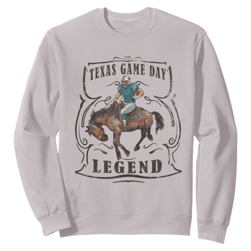 TX Game Day Legend Sweatshirt Funny CFF TS12 Ice Gray Print Your Wear