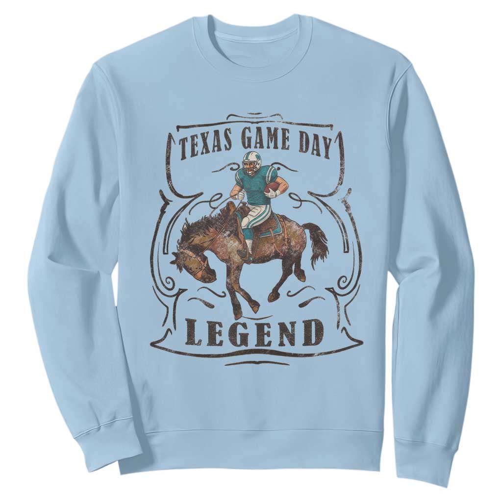 TX Game Day Legend Sweatshirt Funny CFF TS12 Light Blue Print Your Wear