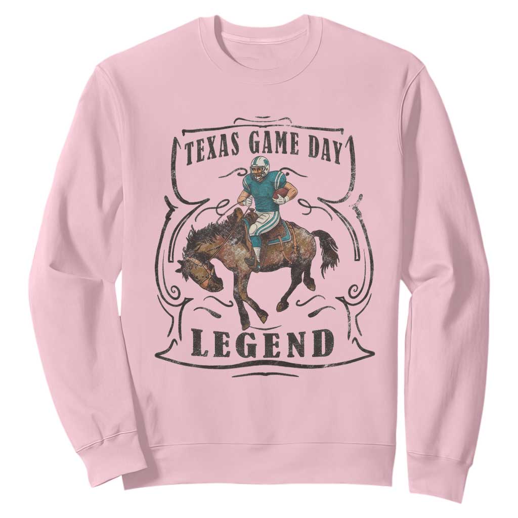 TX Game Day Legend Sweatshirt Funny CFF TS12 Light Pink Print Your Wear