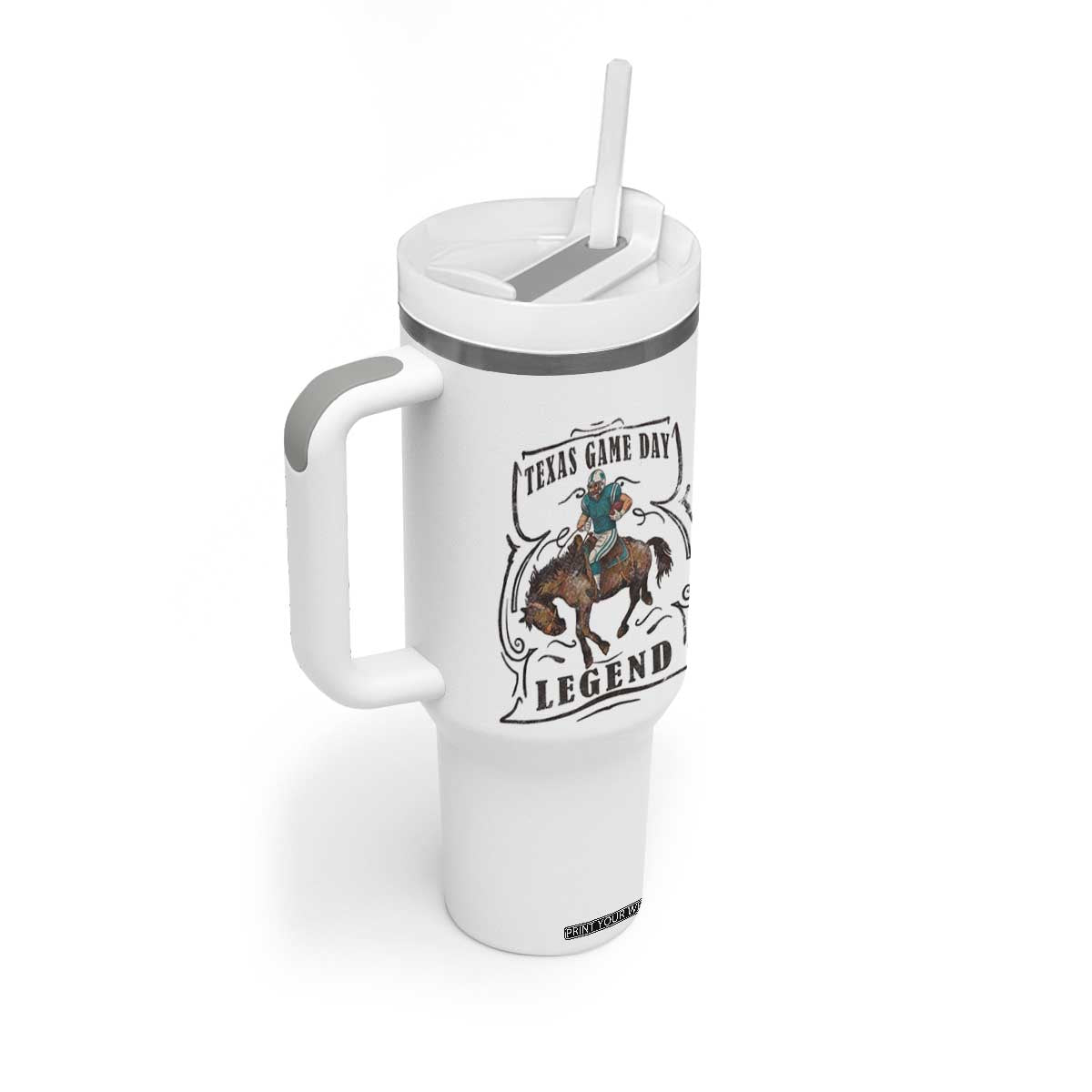 TX Game Day Legend Tumbler With Handle Funny CFF TS12 Print Your Wear