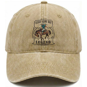 TX Game Day Legend Washed Cotton Baseball Cap Funny CFF TS12 Print Your Wear