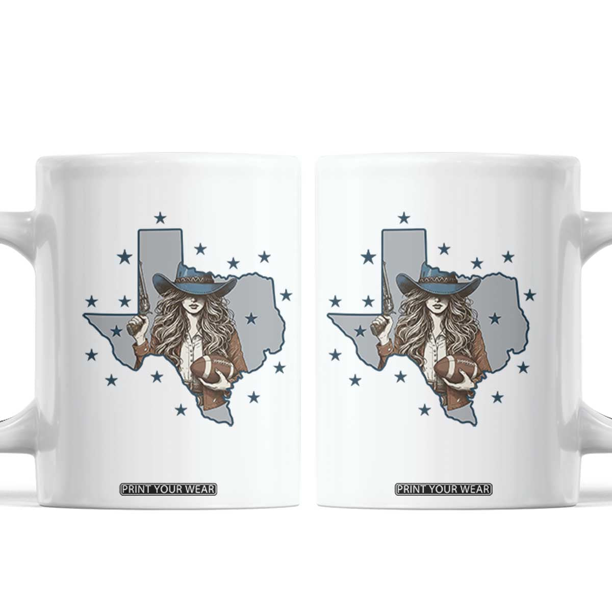 Funny TX Cowgirl Coffee Mug Football Lover Gift TS12 White Print Your Wear