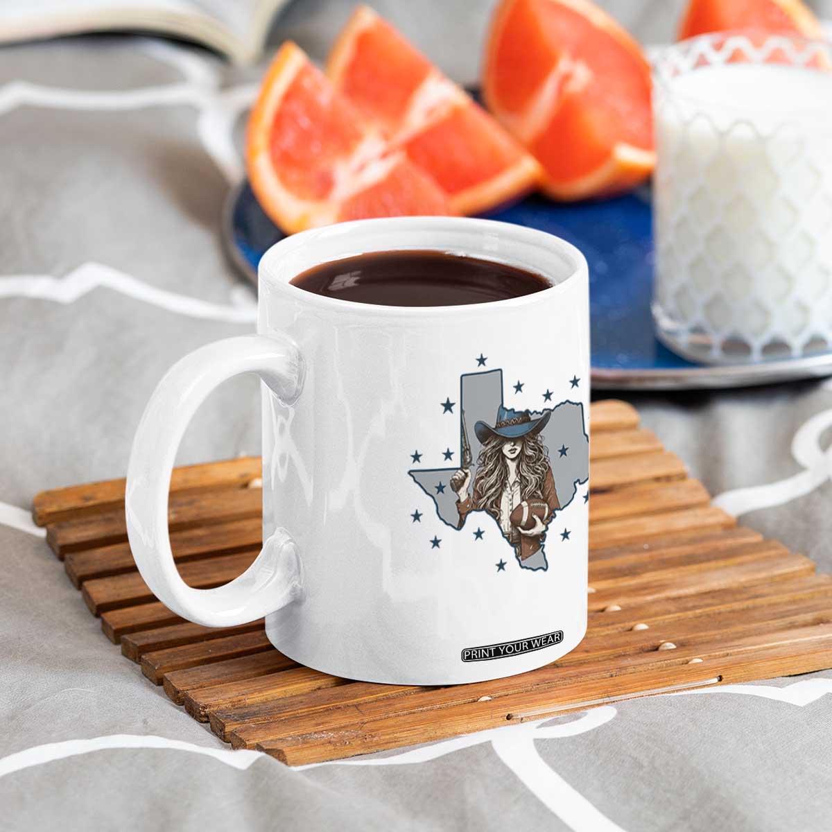 Funny TX Cowgirl Coffee Mug Football Lover Gift TS12 Print Your Wear