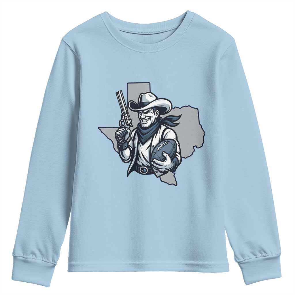 Funny TXF Football Lover Gift Youth Sweatshirt TS12 Light Blue Print Your Wear