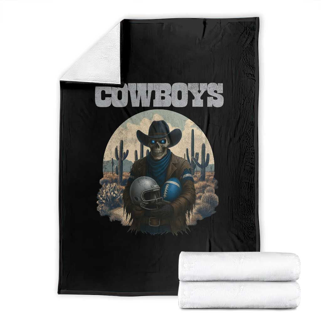 Skeleton Cowboy FB Player Throw Blanket Western Fan Gift TS12 Black Print Your Wear