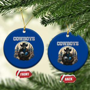 Skeleton Cowboy FB Player Ceramic Ornament Western Fan Gift TS12 1pc Blue Print Your Wear