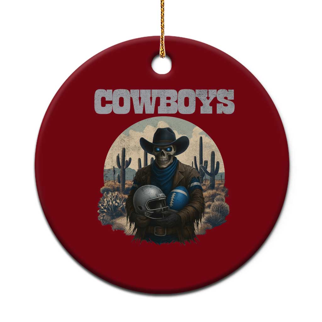 Skeleton Cowboy FB Player Ceramic Ornament Western Fan Gift TS12 1pc Red Print Your Wear