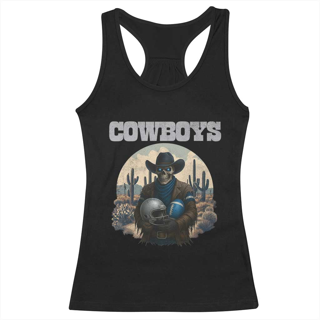 Skeleton Cowboy FB Player Racerback Tank Top Western Fan Gift TS12 Black Print Your Wear