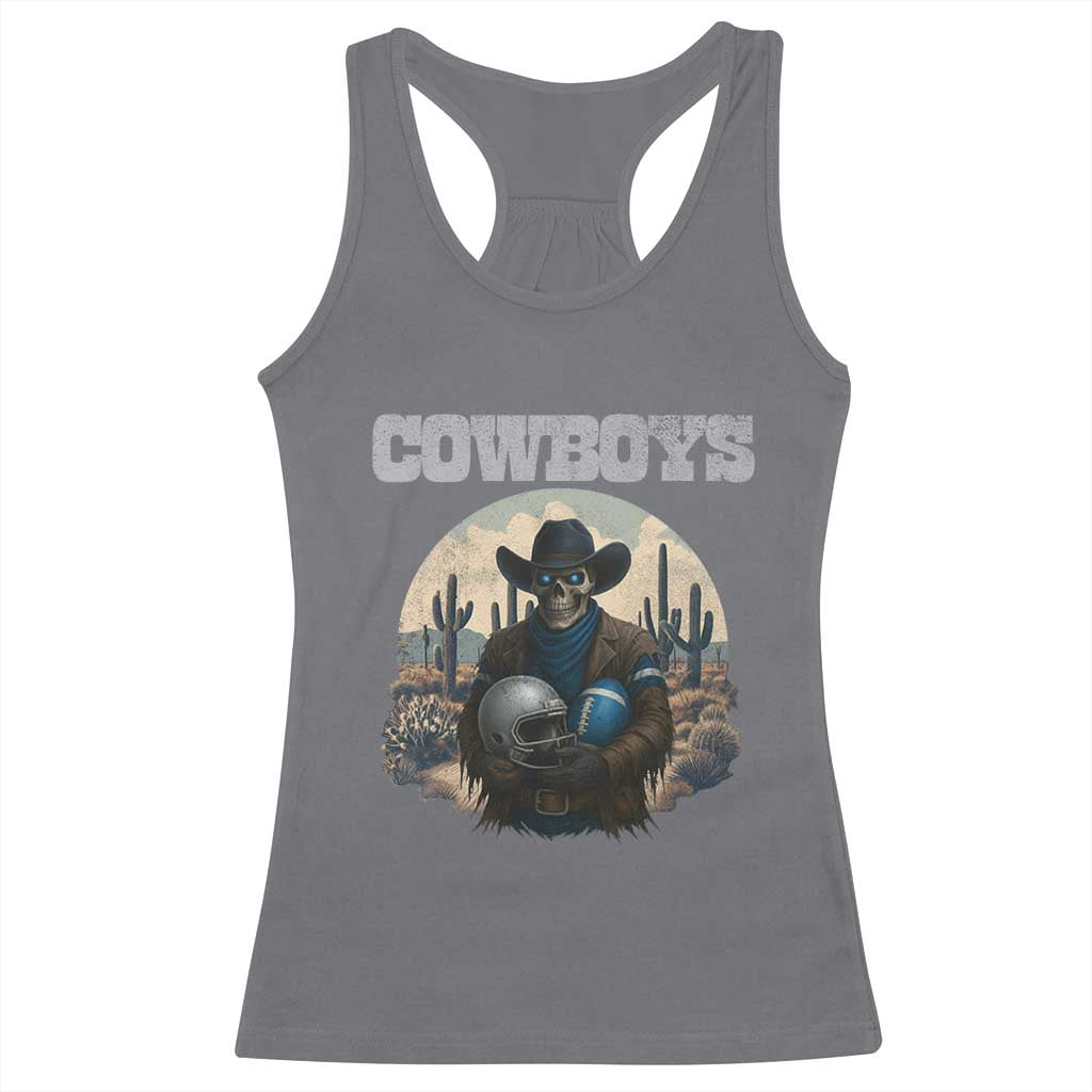 Skeleton Cowboy FB Player Racerback Tank Top Western Fan Gift TS12 Charcoal Print Your Wear
