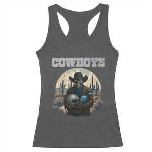 Skeleton Cowboy FB Player Racerback Tank Top Western Fan Gift TS12 Dark Heather Print Your Wear