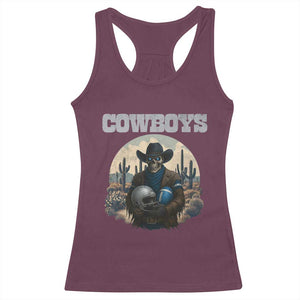 Skeleton Cowboy FB Player Racerback Tank Top Western Fan Gift TS12 Maroon Print Your Wear