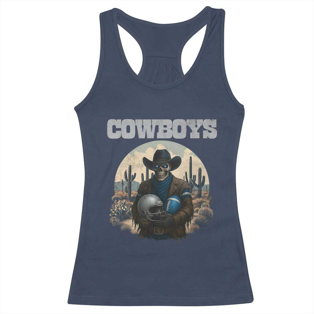 Skeleton Cowboy FB Player Racerback Tank Top Western Fan Gift TS12 Navy Print Your Wear