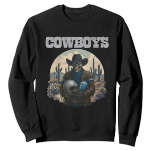 Skeleton Cowboy FB Player Sweatshirt Western Fan Gift TS12 Black Print Your Wear