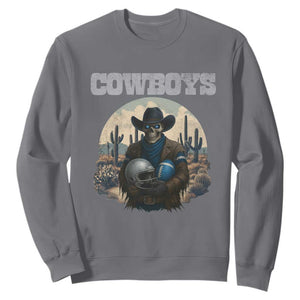 Skeleton Cowboy FB Player Sweatshirt Western Fan Gift TS12 Charcoal Print Your Wear