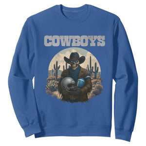 Skeleton Cowboy FB Player Sweatshirt Western Fan Gift TS12 Royal Blue Print Your Wear