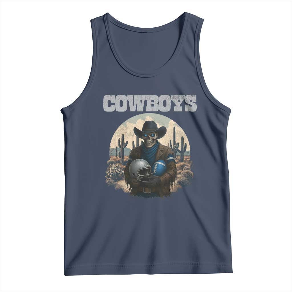 Skeleton Cowboy FB Player Tank Top Western Fan Gift TS12 Navy Print Your Wear