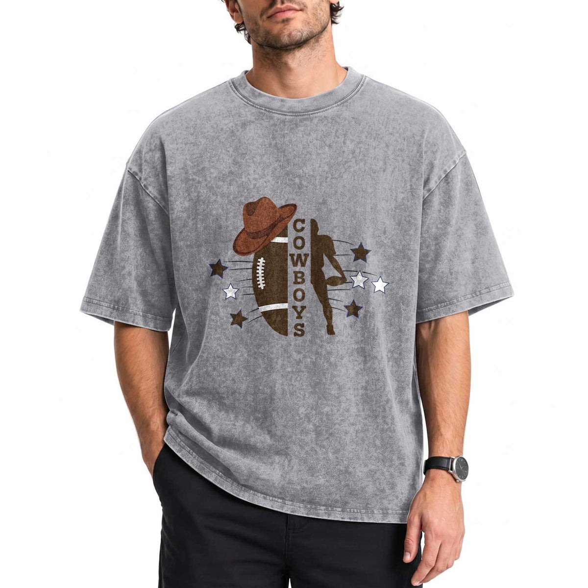 Cowboy Pride Washed Cotton T-Shirt Western Style Sport Lover Gift
