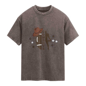 Cowboy Pride Washed Cotton T-Shirt Western Style Sport Lover Gift