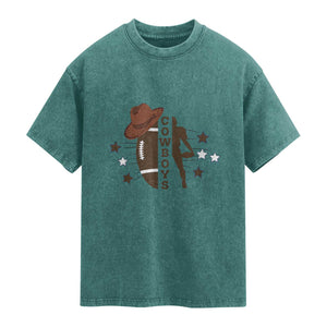 Cowboy Pride Washed Cotton T-Shirt Western Style Sport Lover Gift