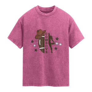 Cowboy Pride Washed Cotton T-Shirt Western Style Sport Lover Gift