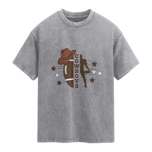 Cowboy Pride Washed Cotton T-Shirt Western Style Sport Lover Gift