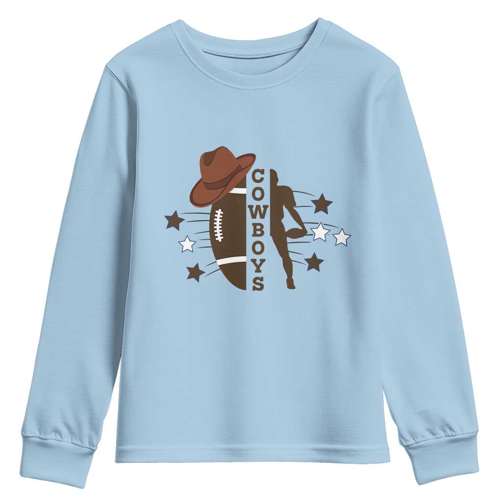 Cowboy Pride Youth Sweatshirt Western Style Sport Lover Gift TS12 Light Blue Print Your Wear