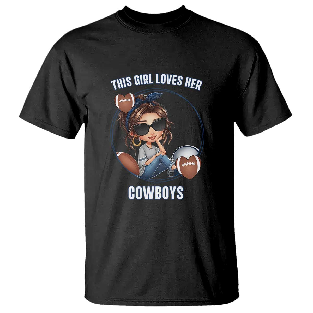 This Girl Loves Her Cowboy T Shirt Game Day Gift For Fans TS12 Black Print Your Wear